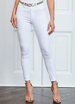 White Perfect Skinny Jeans by Sosandar