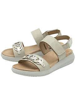 White Pieve Sandals by Lotus