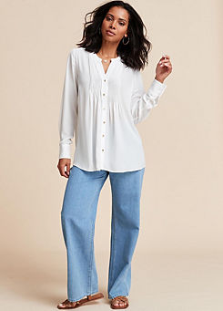 White Pintuck Blouse by Freemans