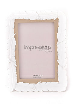 White Resin Feather Photo Frame 4x6in by Impressions