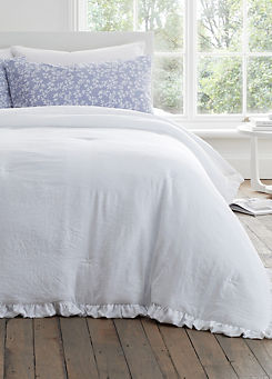 White Soft Washed Frill Bedspread by Bianca