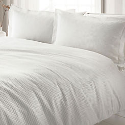 White Waffle 180 Thread Count 100% Cotton Duvet Set by The Linen Yard