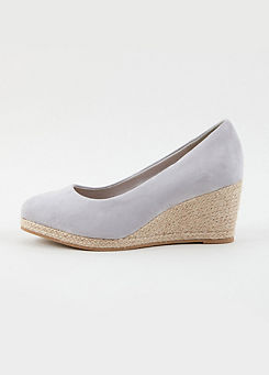Wide Fit Woven Wedge Court Heels by Evans