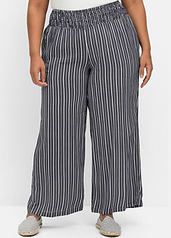 Wide Leg Striped Beach Trousers by Sheego