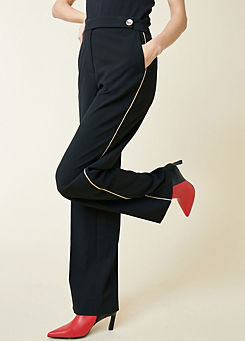 Wide Leg Trousers with Gold Piping by Kaleidoscope