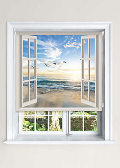 Window Beach View Blackout Effect Roller Blind by Lister Cartwright