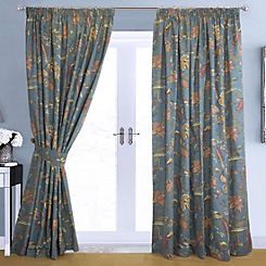 Windsor Pair of Printed Lined Pencil Pleat Curtains by Home Curtains