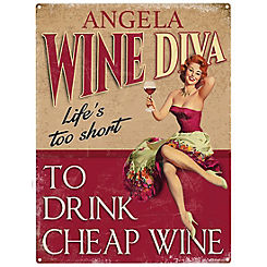 Wine Diva- Personalised Metal Sign for the Home by The Original Metal Sign Company
