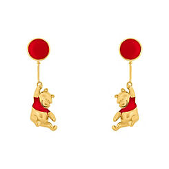 Winnie The Pooh Red & Gold Coloured Floating Balloon Earrings by Disney