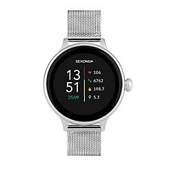 Womens Connect 40 mm Smart Watch - Silver Stainless Steel Strap by Sekonda