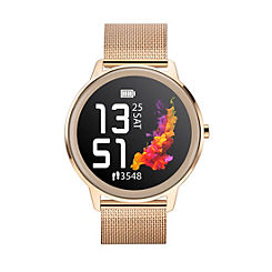 Womens Flex 42 mm Smart Watch - Rose Gold Mesh Strap by Sekonda