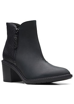 Womens ’Scene’ Black Leather Ankle Boots by Clarks