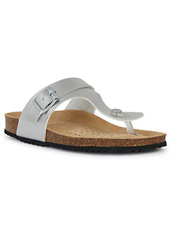 Women’s Silver D Brionia Metal Sandals by Geox