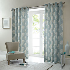 Woodland Trees Pair of Eyelet Lined Curtains