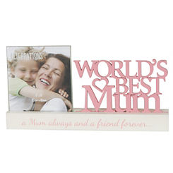 World’s Best Mum 4x4 Inch Photo Frame Plaque by Celebrations