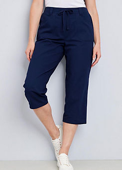 Wrinkle Free Pull-On Crop Trousers by Cotton Traders