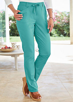 Wrinkle Free Pull-On Straight Leg Trousers by Cotton Traders