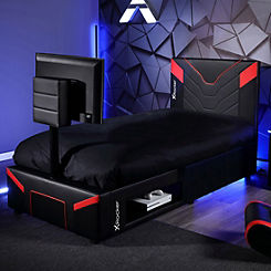 X Rocker Cerberus Twist TV Gaming Bed - Single Carbon Red
