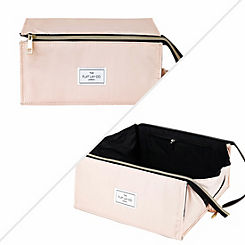 XXL Blush Pink Open Flat Makeup Box Bag by The Flat Lay Co.