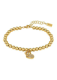 Yellow Gold Plated Heart Bead Bracelet by Boss