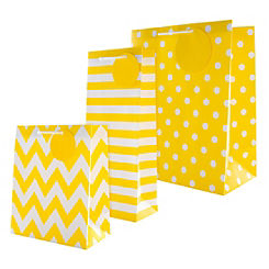 Yellow Patterned Set of 3 Gift Bags by Hallmark