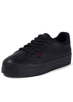 Youth Girls Tovni Stack Leather Black Shoes by Kickers