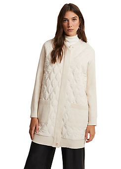 Zadie White Quilted Knit Coatigan by Phase Eight
