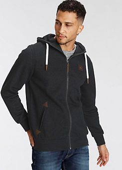 Zip Through Colour Contrast Drawstring Hoodie by AJC