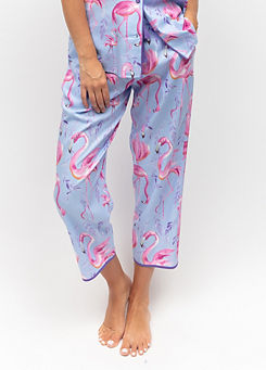 Zoey Flamingo Print Cropped Pyjama Bottoms by Cyberjammies