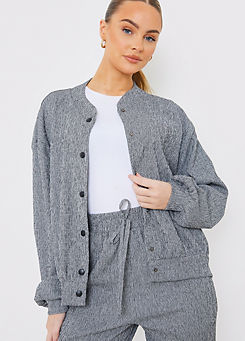 x Grey Textured Bomber Jacket by In The Style