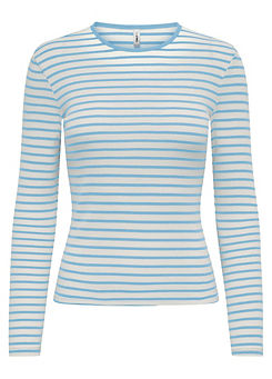 ’Betty’ Striped Long Sleeve Top by Only