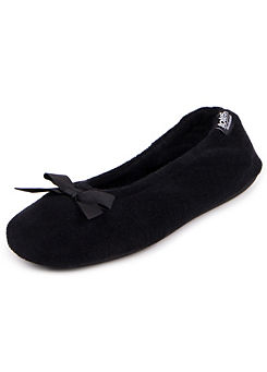 ’Isotoner’ Ladies Black Terry Ballerina Slippers by Totes
