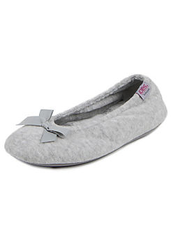 ’Isotoner’ Ladies Grey Terry Ballerina Slippers by Totes