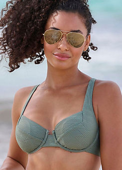 ’Loretta’ Textured Pattern Underwired Bikini Top by Sunseeker