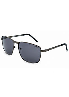 ’Peitho’ Fashion Mens Metal Rectangle Style Sunglasses - Gunmetal by Storm London