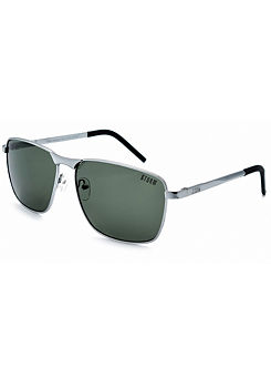’Peitho’ Fashion Mens Metal Rectangle Style Sunglasses - Silver by Storm London