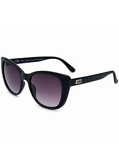’Proclia’ Subtle Cat Eye Sunglasses - Black by Storm London