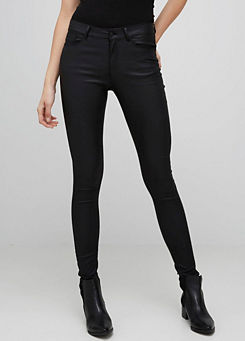 ’Seven Coated’ Stretch Trousers by Vero Moda
