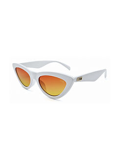 ’Sostratus’ Fashion Cat Eye Sunglasses - White by Storm London