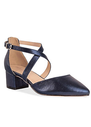 Navy court shoes with ankle strap online