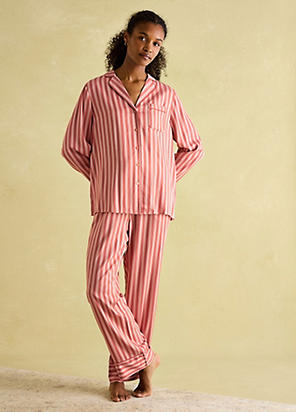 Matilda Pink Stripe Dressing Gown by Joules Look Again