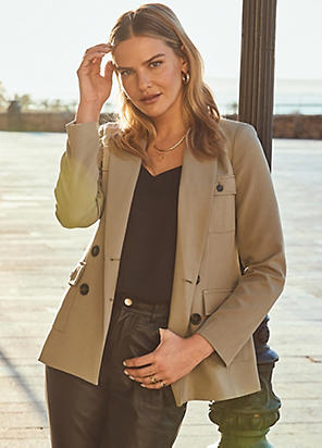 Slim sales utility blazer