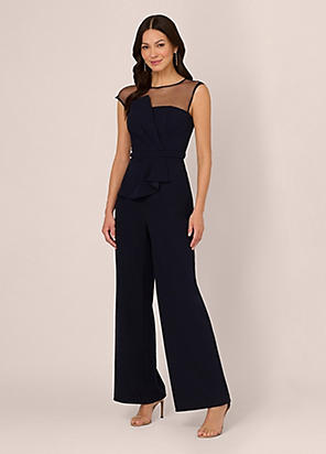 Sleeveless Pintuck Jersey Jumpsuit by Adrianna Papell Look Again