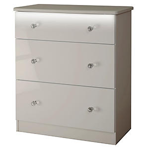 Assembled white gloss chest of deals drawers