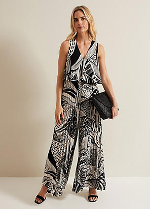 Marta Black Culotte Jumpsuit by Phase Eight | Look Again
