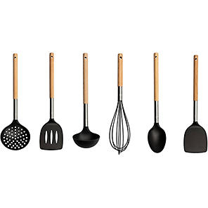 MasterChef Set of 6 Kitchen Utensils, Non Stick Heat Resistant