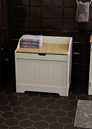 Meubles Colonnes De Salle De Bain Bath Vida - Armoire De Salle De Bain 4 Tiroirs - Bois Gris Et Chêne - Design Moderne Meuble Salle De Bain Colonne