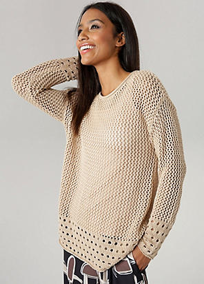 Printed V Neck Twofer Jumper by Adrianna Papell Look Again