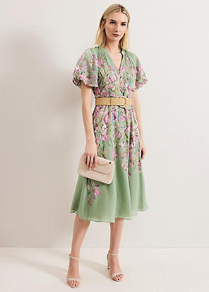 Nicola Spot Ruffle Midi Dress by Phase Eight | Look Again