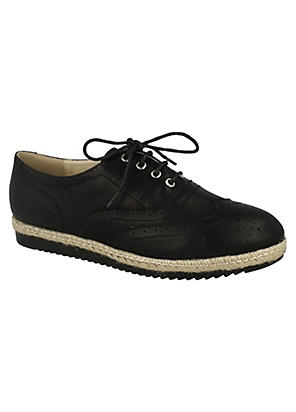 R14A Spot On F9R588 Ladies Black Lace-up Shoes UK Sizes 5 & 6 